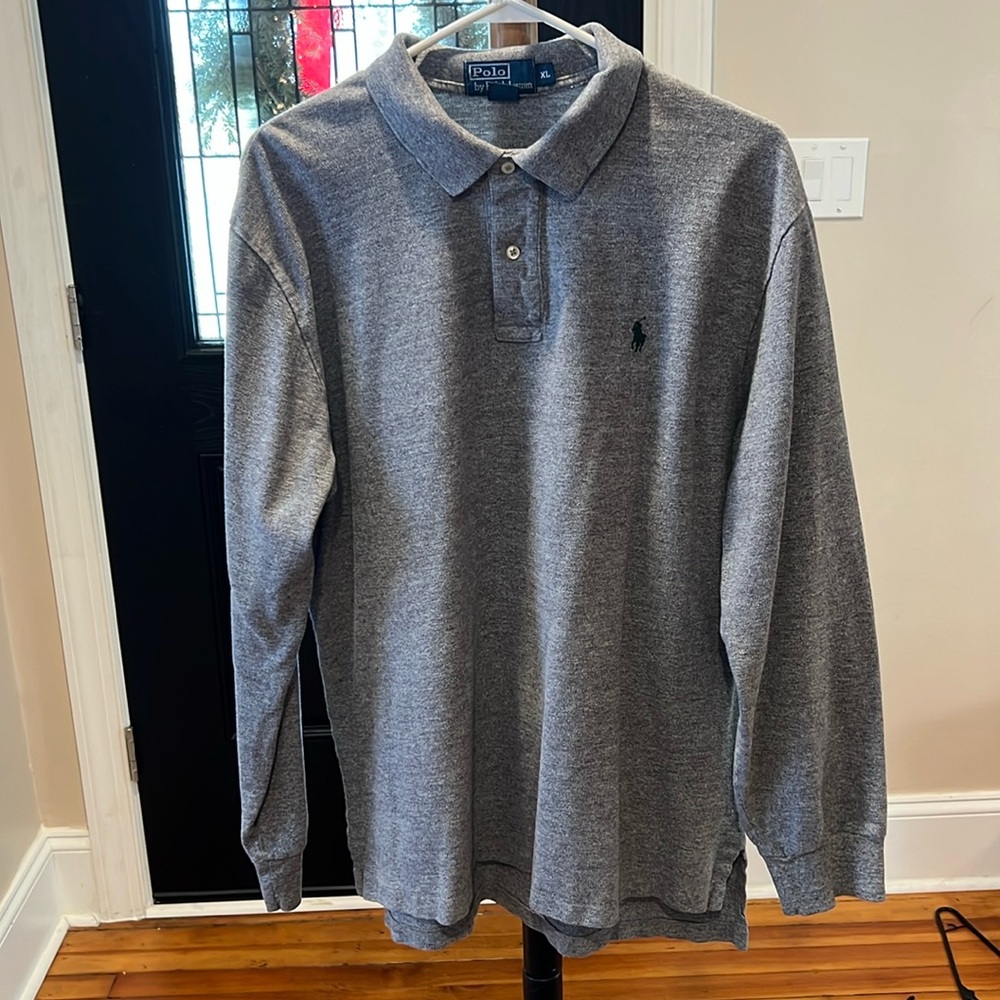 Long Sleeve Polo by Ralph Lauren Polo Grey